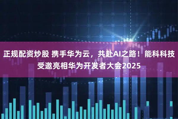 正规配资炒股 携手华为云，共赴AI之路！能科科技受邀亮相华为开发者大会2025